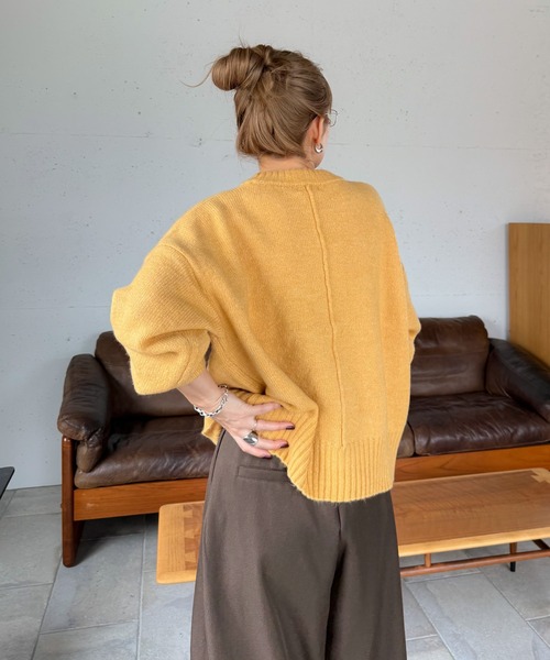 PICHI（ピイチ）の「PICHIオリジナルニット（ニット/セーター・レディース・チャコール/イエロー/ブラック・FREE）」の14枚目の写真