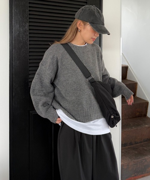 PICHI（ピイチ）の「PICHIオリジナルニット（ニット/セーター・レディース・チャコール/イエロー/ブラック・FREE）」の16枚目の写真