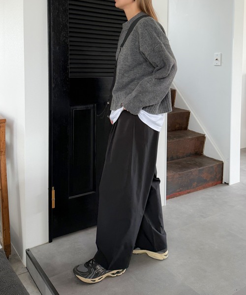 PICHI（ピイチ）の「PICHIオリジナルニット（ニット/セーター・レディース・チャコール/イエロー/ブラック・FREE）」の17枚目の写真