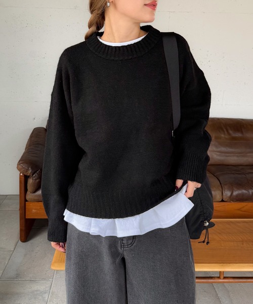 PICHI（ピイチ）の「PICHIオリジナルニット（ニット/セーター・レディース・チャコール/イエロー/ブラック・FREE）」の19枚目の写真