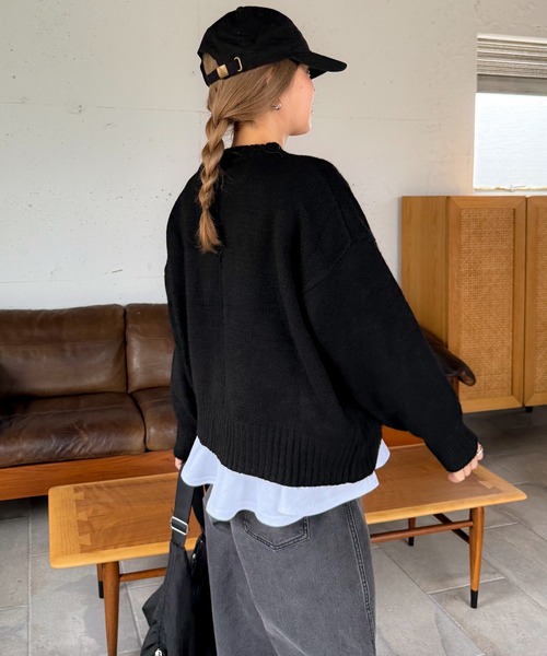 PICHI（ピイチ）の「PICHIオリジナルニット（ニット/セーター・レディース・チャコール/イエロー/ブラック・FREE）」の20枚目の写真