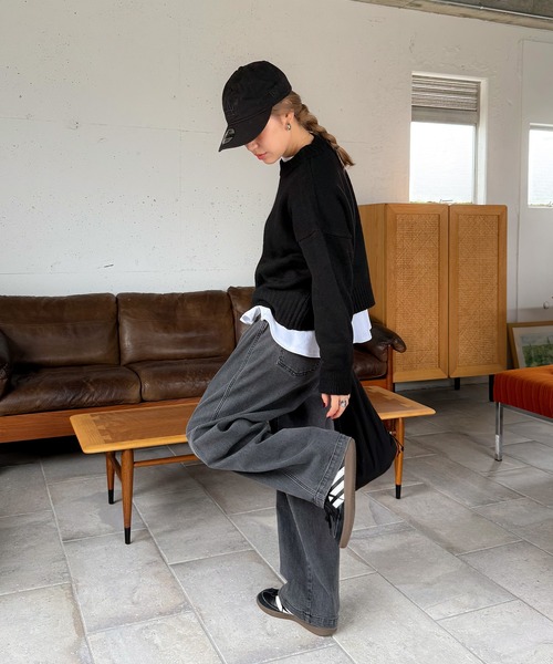 PICHI（ピイチ）の「PICHIオリジナルニット（ニット/セーター・レディース・チャコール/イエロー/ブラック・FREE）」の22枚目の写真