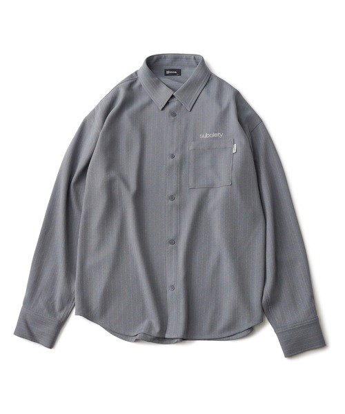 Subciety（サブサエティ）の「Stripe shirt（シャツ/ブラウス・メンズ・オリーブ/ブラック/ホワイト/ブルーグレー・SMALL/X-LARGE/LARGE/MEDIUM）」の7枚目の写真