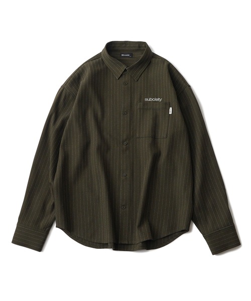 Subciety（サブサエティ）の「Stripe shirt（シャツ/ブラウス・メンズ・オリーブ/ブラック/ホワイト/ブルーグレー・SMALL/X-LARGE/LARGE/MEDIUM）」の8枚目の写真