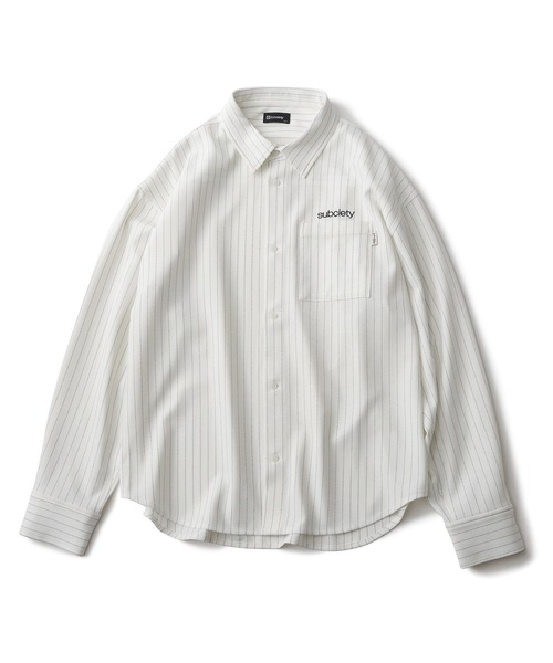 Subciety（サブサエティ）の「Stripe shirt（シャツ/ブラウス・メンズ・オリーブ/ブラック/ホワイト/ブルーグレー・SMALL/X-LARGE/LARGE/MEDIUM）」の5枚目の写真