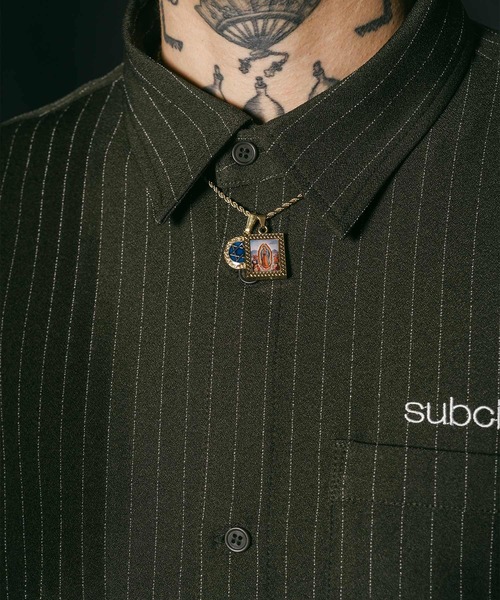 Subciety（サブサエティ）の「Stripe shirt（シャツ/ブラウス・メンズ・オリーブ/ブラック/ホワイト/ブルーグレー・SMALL/X-LARGE/LARGE/MEDIUM）」の14枚目の写真