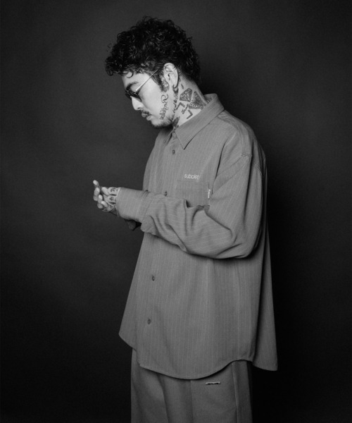 Subciety（サブサエティ）の「Stripe shirt（シャツ/ブラウス・メンズ・オリーブ/ブラック/ホワイト/ブルーグレー・SMALL/X-LARGE/LARGE/MEDIUM）」の19枚目の写真