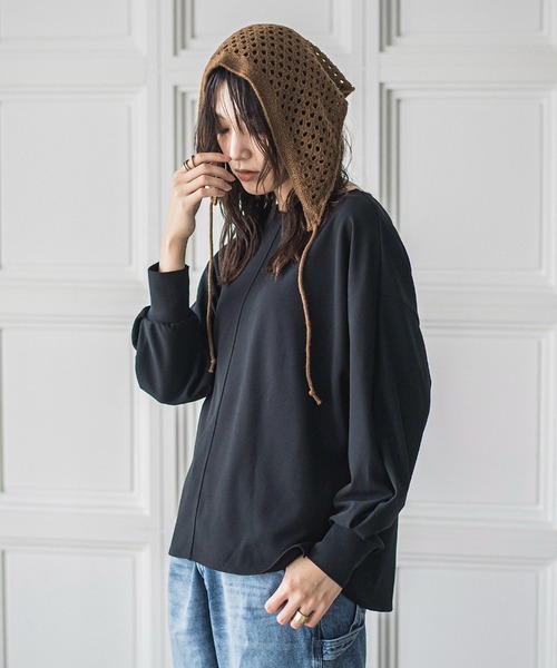 MAYSON GREY(メイソングレイ)の「叶えるドルマンプルオーバー≪手洗い可能≫(Tシャツ/カットソー・レディース・オフホワイト/ブラック/ブラウン・M)」の5枚目の写真