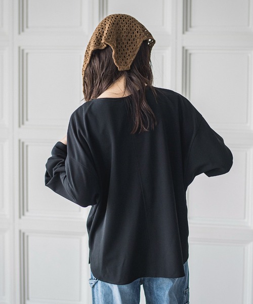 MAYSON GREY(メイソングレイ)の「叶えるドルマンプルオーバー≪手洗い可能≫(Tシャツ/カットソー・レディース・オフホワイト/ブラック/ブラウン・M)」の6枚目の写真