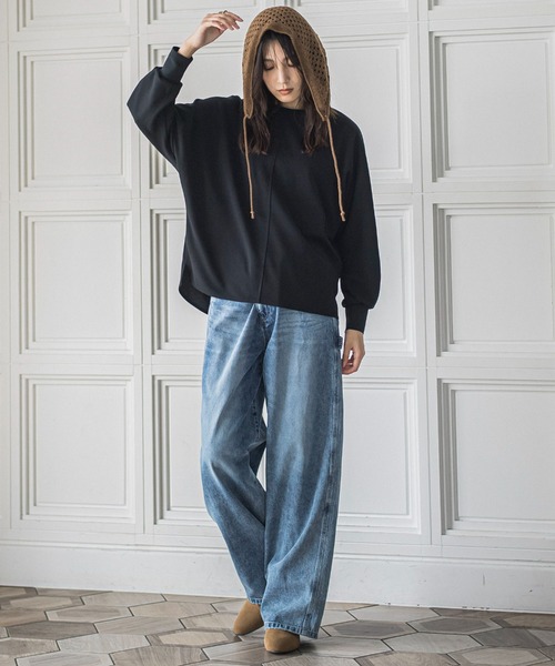 MAYSON GREY(メイソングレイ)の「叶えるドルマンプルオーバー≪手洗い可能≫(Tシャツ/カットソー・レディース・オフホワイト/ブラック/ブラウン・M)」の8枚目の写真