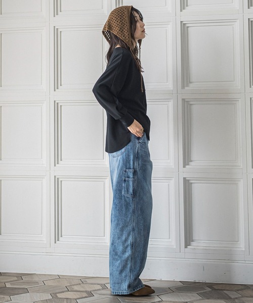 MAYSON GREY(メイソングレイ)の「叶えるドルマンプルオーバー≪手洗い可能≫(Tシャツ/カットソー・レディース・オフホワイト/ブラック/ブラウン・M)」の9枚目の写真