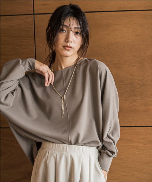 MAYSON GREY(メイソングレイ)の「叶えるドルマンプルオーバー≪手洗い可能≫(Tシャツ/カットソー・レディース・オフホワイト/ブラック/ブラウン・M)」の11枚目の写真