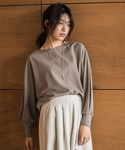 MAYSON GREY(メイソングレイ)の「叶えるドルマンプルオーバー≪手洗い可能≫(Tシャツ/カットソー・レディース・オフホワイト/ブラック/ブラウン・M)」の12枚目の写真