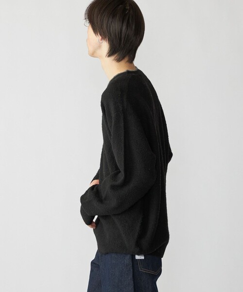 City Ambient Products（シティアンビエントプロダクツ）の「City Ambient Products: シャギー ヘンリー ネック ニット（ニット/セーター・メンズ・グレー/ブラック/ブラウン・SMALL/MEDIUM/LARGE）」の6枚目の写真