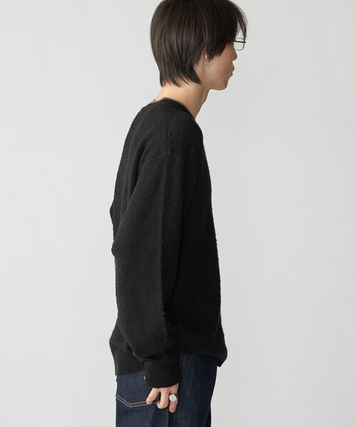 City Ambient Products（シティアンビエントプロダクツ）の「City Ambient Products: シャギー ヘンリー ネック ニット（ニット/セーター・メンズ・グレー/ブラック/ブラウン・SMALL/MEDIUM/LARGE）」の8枚目の写真