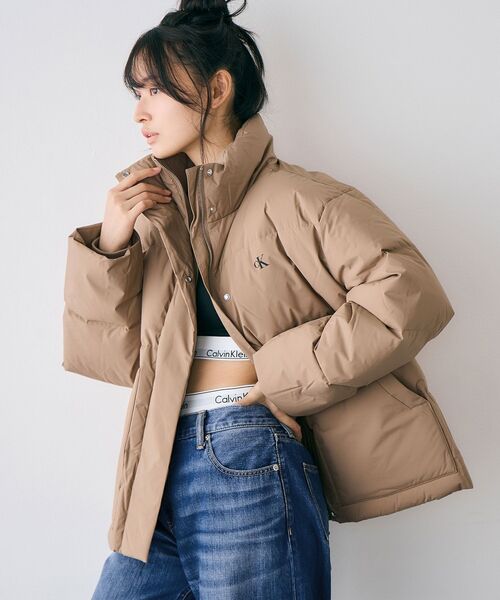 Calvin Klein（カルバン・クライン）の「ジャケット - クラシックダウンパッファジャケット（ダウンジャケット/コート・レディース・ブラック/ブラウン・XS/M/S/L）」の6枚目の写真