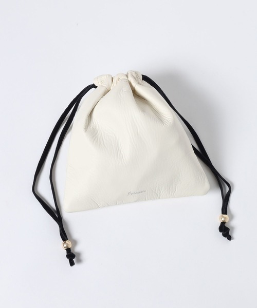 JEANASIS（ジーナシス）の「フェイクレザーミニキンチャク/603970（ポーチ・レディース・ブルー系その他/ブラック/オフホワイト・FREE）」の2枚目の写真