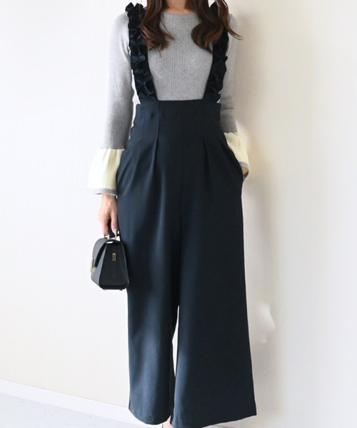 Neige(ネージュ)の「フリルストラップサロペットパンツ(サロペット/オーバーオール・レディース・ネイビー/ブラック・ONE SIZE)」の19枚目の写真