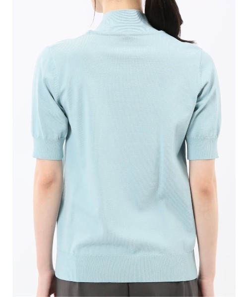 m.f.editorial（エムエフエディトリアル）の「【ストレッチ ハンドウォッシャブル】m.f.エディトリアル レディース 2WAY 半袖ニットプルオーバー（ニット/セーター・レディース・イエロー/ネイビー/ライトグレー/サックスブルー・MEDIUM/LARGE）」の8枚目の写真