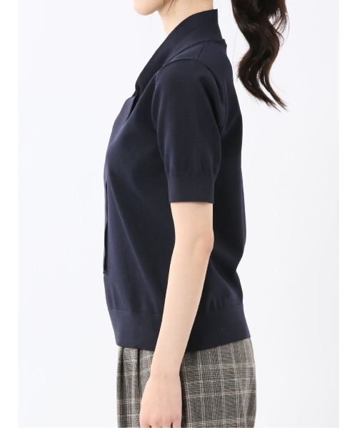 m.f.editorial（エムエフエディトリアル）の「【ストレッチ ハンドウォッシャブル】m.f.エディトリアル レディース 2WAY 半袖ニットプルオーバー（ニット/セーター・レディース・イエロー/ネイビー/ライトグレー/サックスブルー・MEDIUM/LARGE）」の18枚目の写真