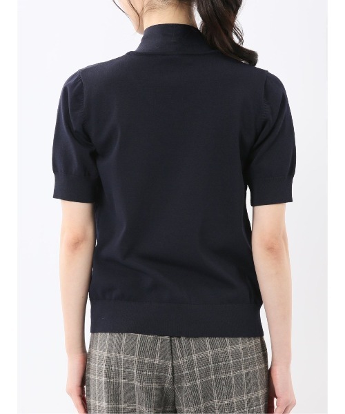 m.f.editorial（エムエフエディトリアル）の「【ストレッチ ハンドウォッシャブル】m.f.エディトリアル レディース 2WAY 半袖ニットプルオーバー（ニット/セーター・レディース・イエロー/ネイビー/ライトグレー/サックスブルー・MEDIUM/LARGE）」の19枚目の写真