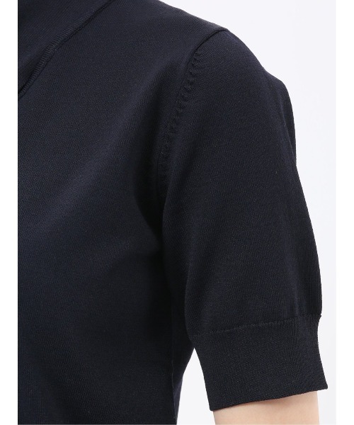 m.f.editorial（エムエフエディトリアル）の「【ストレッチ ハンドウォッシャブル】m.f.エディトリアル レディース 2WAY 半袖ニットプルオーバー（ニット/セーター・レディース・イエロー/ネイビー/ライトグレー/サックスブルー・MEDIUM/LARGE）」の21枚目の写真