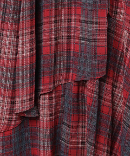 BAYFLOW(ベイフロー)の「イレヘムチェックフレアスカート(スカート・レディース・レッド/ネイビー・FREE)」の11枚目の写真