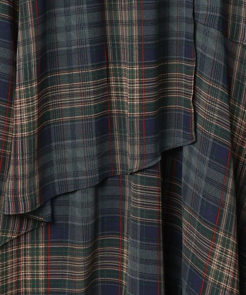 BAYFLOW(ベイフロー)の「イレヘムチェックフレアスカート(スカート・レディース・レッド/ネイビー・FREE)」の12枚目の写真