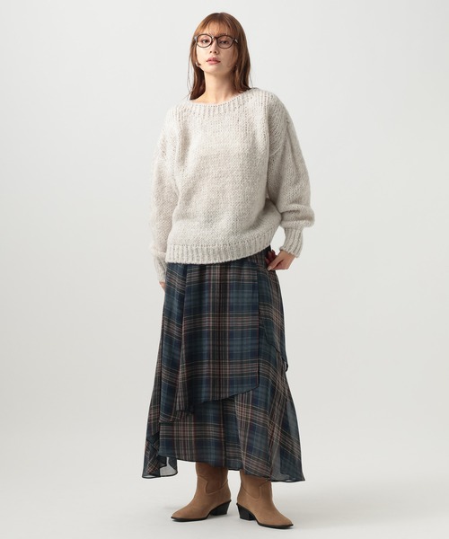 BAYFLOW(ベイフロー)の「イレヘムチェックフレアスカート(スカート・レディース・レッド/ネイビー・FREE)」の13枚目の写真