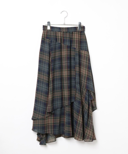 BAYFLOW(ベイフロー)の「イレヘムチェックフレアスカート(スカート・レディース・レッド/ネイビー・FREE)」の17枚目の写真