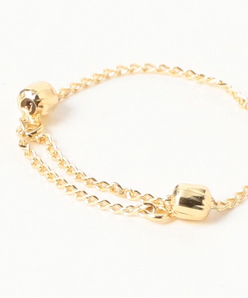 Demi-Luxe BEAMS(デミルクス ビームス)の「wePERM / All Peop 2ビーズ リング ゴールド(リング・レディース・ゴールド・ONE SIZE)」の3枚目の写真