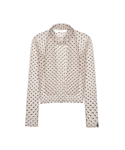 NICK&NICOLE（ニックアンドニコール）の「DOT MESH SCARF TOP_BEIGE（Tシャツ/カットソー・レディース・その他・MEDIUM/LARGE）」の4枚目の写真