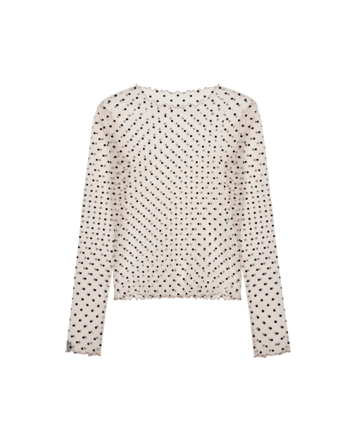 NICK&NICOLE（ニックアンドニコール）の「DOT MESH SCARF TOP_BEIGE（Tシャツ/カットソー・レディース・その他・MEDIUM/LARGE）」の5枚目の写真