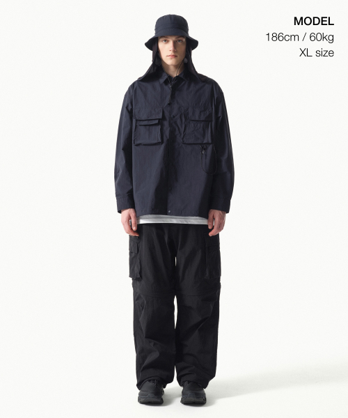 MUSINSA STANDARD（ムシンサスタンダード）の「[シティレジャー] リップストップオーバーサイズカーゴシャツ [ネイビー]（シャツ/ブラウス・メンズ・その他・X-LARGE/XX-LARGE/MEDIUM/LARGE）」の3枚目の写真