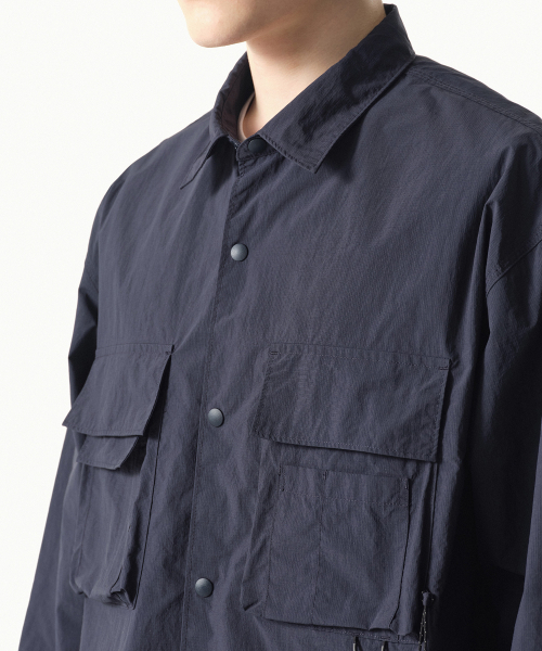 MUSINSA STANDARD（ムシンサスタンダード）の「[シティレジャー] リップストップオーバーサイズカーゴシャツ [ネイビー]（シャツ/ブラウス・メンズ・その他・X-LARGE/XX-LARGE/MEDIUM/LARGE）」の5枚目の写真