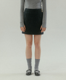 WOOL TWEED MINI SKIRT CHARCOAL