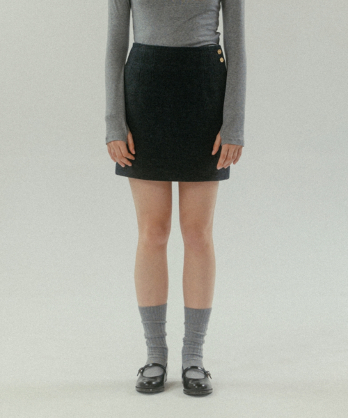 WOOL TWEED MINI SKIRT CHARCOAL