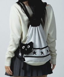 YOUHEE（ユヒ）の「STAR KNIT STRING BAG IVORY（バックパック/リュック）」