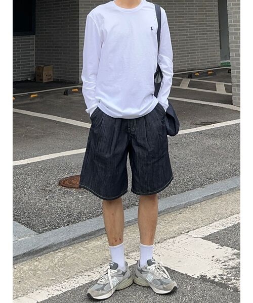 TRILLION(トリリオン)の「レインスロップツータックバミューダデニムショーツ(INDIGO)(その他パンツ・レディース・その他・MEDIUM/LARGE/X-LARGE)」の8枚目の写真