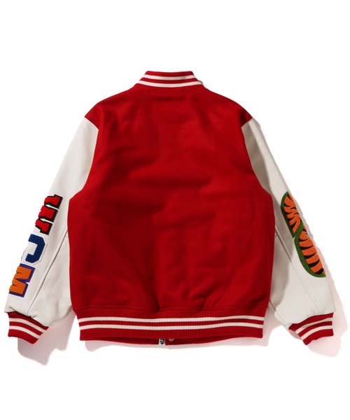 A Bathing Ape スタジャン レッド ホワイト XL SHARK VARSITY JACKET（スタジャン）｜A BATHING APE（アベイシング