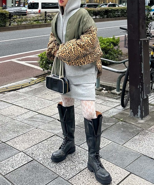 Alley Tokyo(アリートーキョー)の「【MENDL'S】キルティング×ヒョウ柄BIGブルゾン(ブルゾン・レディース・カーキ・FREE)」の14枚目の写真