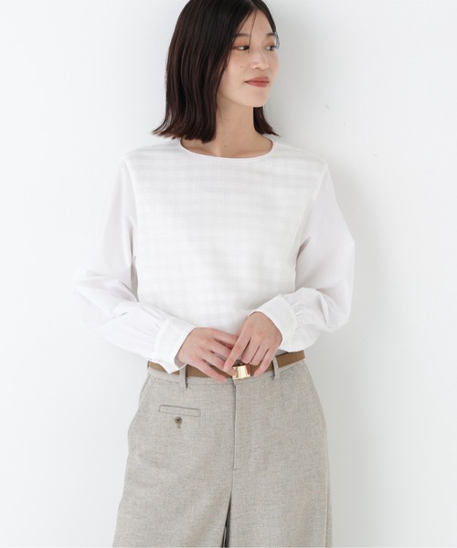human woman(ヒューマンウーマン)の「◆【ウォッシャブル】レースドッキングプルオーバー(シャツ/ブラウス・レディース・ブラック/ホワイト・MEDIUM)」の2枚目の写真