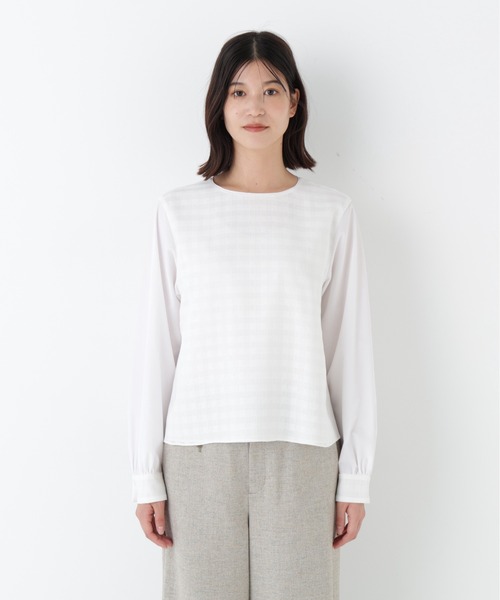 human woman(ヒューマンウーマン)の「◆【ウォッシャブル】レースドッキングプルオーバー(シャツ/ブラウス・レディース・ブラック/ホワイト・MEDIUM)」の8枚目の写真