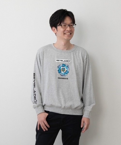 BEYBLADE X 長袖Tシャツ ロゴワッペン ベイブレード エックス（Tシャツ