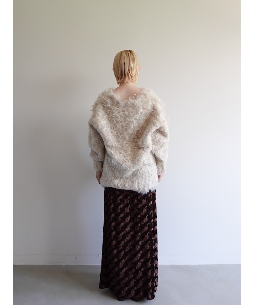 sahara（サハラ）の「Carl Shaggy Knit Cardigan/カールシャギーニットカーディガン（カーディガン/ボレロ・レディース・アイボリー/ライトブルー/ブラウン/レッド・FREE）」の11枚目の写真