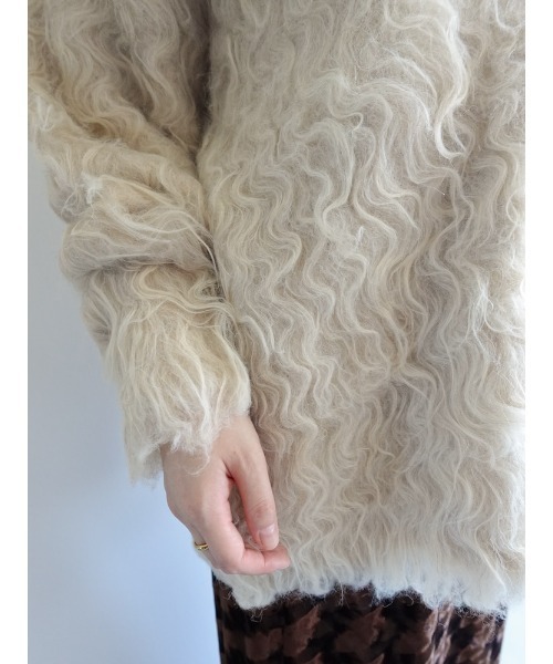 sahara（サハラ）の「Carl Shaggy Knit Cardigan/カールシャギーニットカーディガン（カーディガン/ボレロ・レディース・アイボリー/ライトブルー/ブラウン/レッド・FREE）」の13枚目の写真