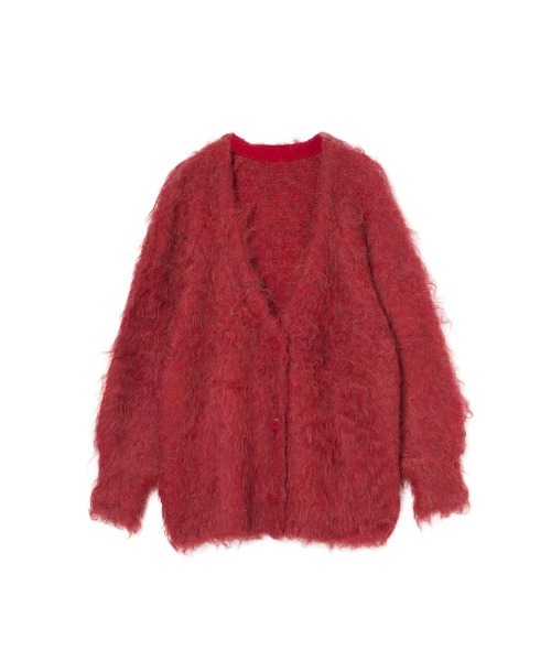 sahara（サハラ）の「Carl Shaggy Knit Cardigan/カールシャギーニットカーディガン（カーディガン/ボレロ・レディース・アイボリー/ライトブルー/ブラウン/レッド・FREE）」の16枚目の写真