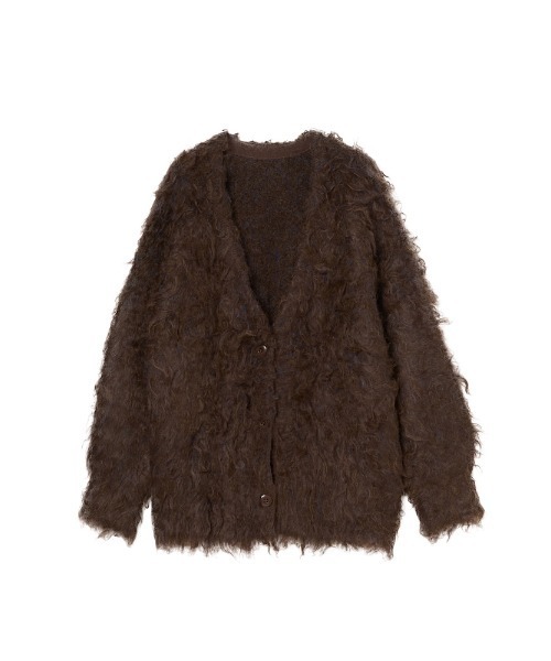 sahara（サハラ）の「Carl Shaggy Knit Cardigan/カールシャギーニットカーディガン（カーディガン/ボレロ・レディース・アイボリー/ライトブルー/ブラウン/レッド・FREE）」の18枚目の写真