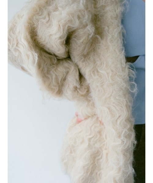 sahara（サハラ）の「Carl Shaggy Knit Cardigan/カールシャギーニットカーディガン（カーディガン/ボレロ・レディース・アイボリー/ライトブルー/ブラウン/レッド・FREE）」の7枚目の写真