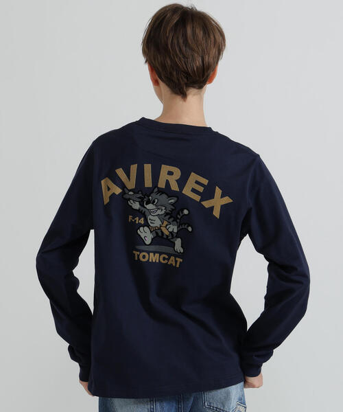 AVIREX(アヴィレックス)の「《WEB&DEPOT限定》TOMCAT L/S T-SHIRT(Tシャツ/カットソー・レディース・ブラック/ネイビー/ホワイト/レンガ・F)」の3枚目の写真